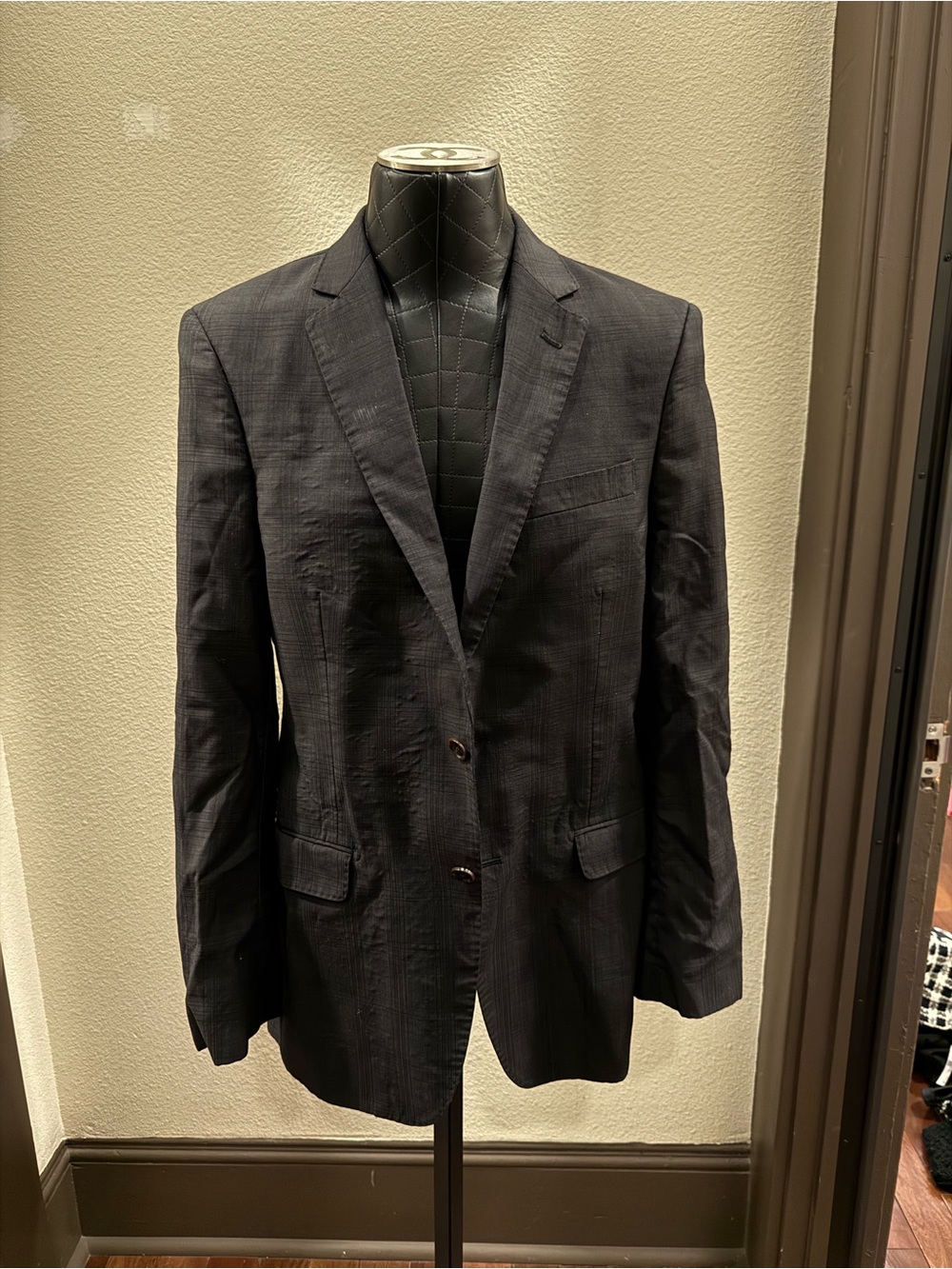DKNY Men's Dark Charcoal Two-Button Sport Coat
